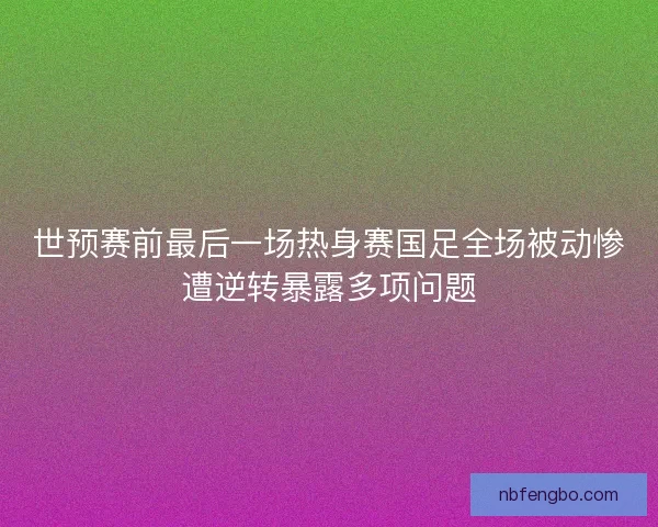 世预赛前最后一场热身赛国足全场被动惨遭逆转暴露多项问题