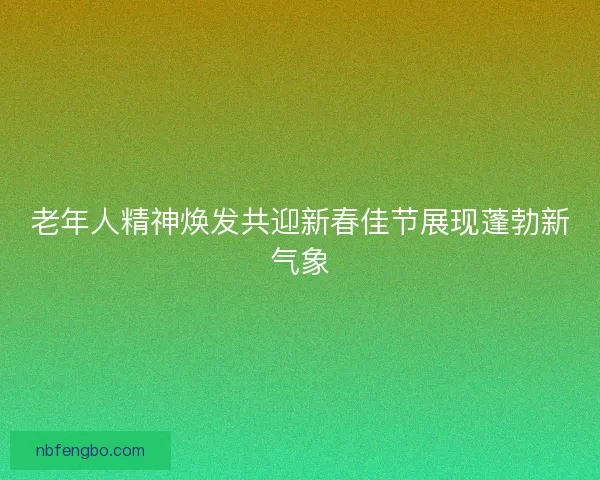 老年人精神焕发共迎新春佳节展现蓬勃新气象 老年人精神焕发共迎新春佳节展现蓬勃新气象